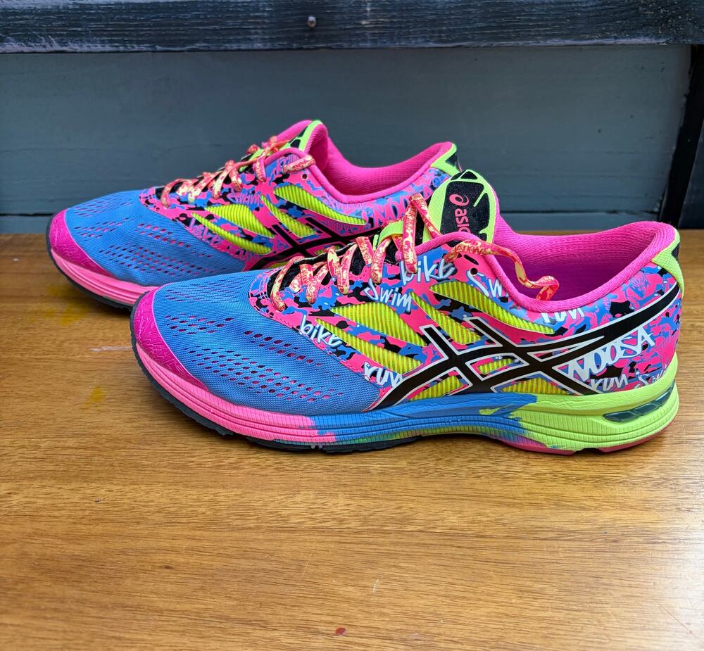 ASICS Gel Noosa Tri 10 T580N Neon Pink Blue Running Shoes Men’s 10.5